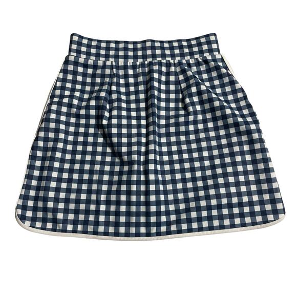 J Crew Factory Womens XXS Active Skort Skirt Blue White Gingham Plaid BO970 - Picture 2 of 9